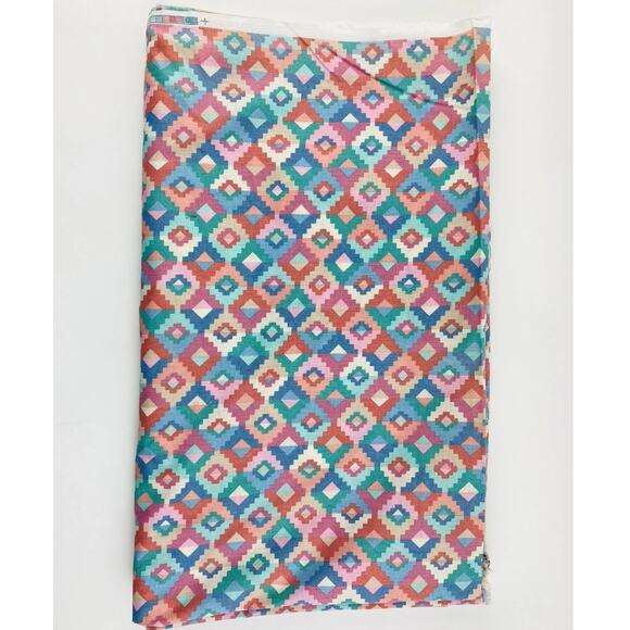 Cranston Print Works Fabric VIP Southwest Design Pink Blue Green Geometric 3yds - Picture 9 of 10